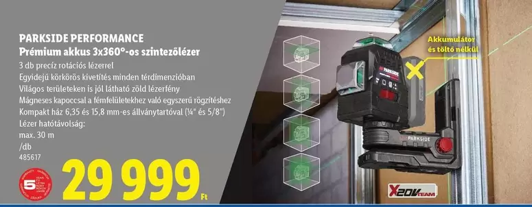 Premium akkus 3x360°-os szintezőlézer
