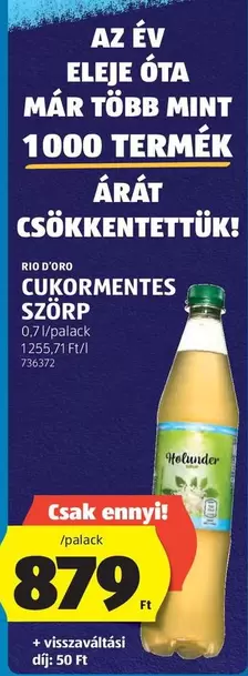 CUKORMENTES SZÖRP