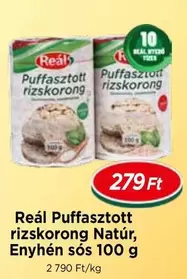 Puffasztott rizskorong Natúr, Enyhén sós