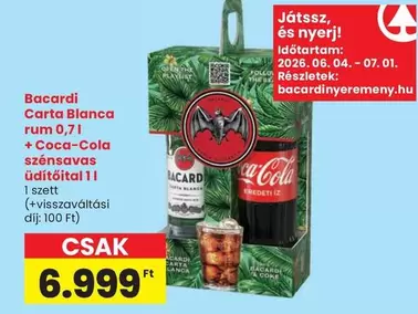 Coca Cola - Carta Blanca rum + Coca-Cola szénsavas üdítőital