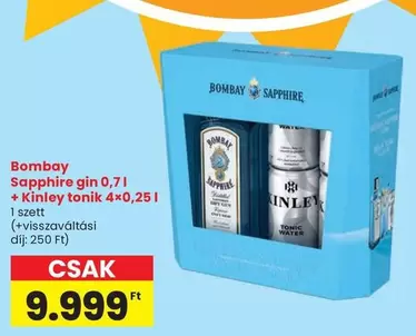 Sapphire gin + Kinley tonik