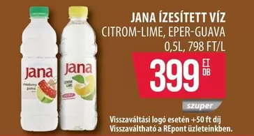 Ízesített Víz Citrom-Lime, Eper-Guava