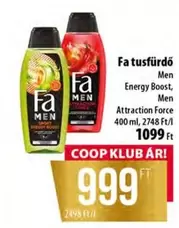 Fa tusfürdő Men Energy Boost, Men Attraction Force