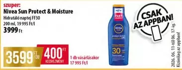 Nivea Sun Protect & Moisture Hidratáló naptej FF30