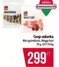 Coop cukorka Mini gyümölcsös, Meggy furé