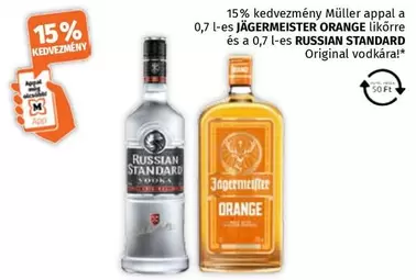 JÄGERMEISTER ORANGE likőr és Russian Standard Original vodka