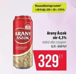 Arany Ászok sör 4,3%