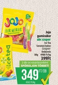Jojo gumicukor abc szuper Ice Tea Savanyú kukac szuper Unikornis