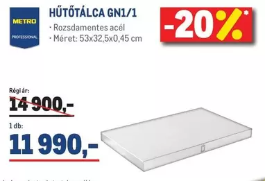 HŰTŐTÁLCA GN1/1