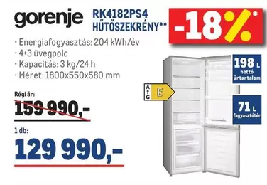 Gorenje - RK4182PS4 HŰTŐSZEKRÉNY