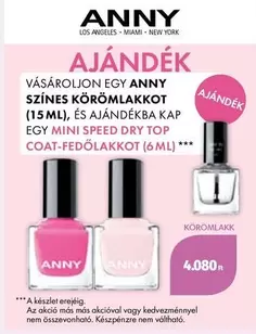 Speed - SZÍNES KÖRÖMLAKK (15 ML), ÉS AJÁNDÉKBA KAP EGY MINI SPEED DRY TOP COAT-FEDŐLAKK (6 ML)