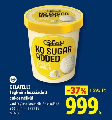 Jégkrém hozzaadott cukor nélkül Vanilla flavour