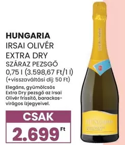 IRSAI OLIVÉR EXTRA DRY SZÁRAZ PEZSGŐ