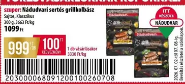 Nádudvari sertés grillkolbász