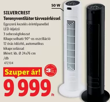 Toronyventilátor távvezérléssel