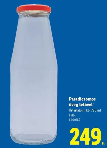Paradicsomos üveg tetővel
