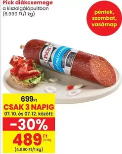 Pick diákcsemege a kiszolgálópultban