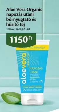 Aloe Vera Organic napozás utáni bőrnyugtató és hűsítő tej