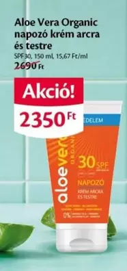 Aloe Vera Organic napozó krém arcra és testre