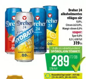 Dreher 24 alkoholmentes világos sör