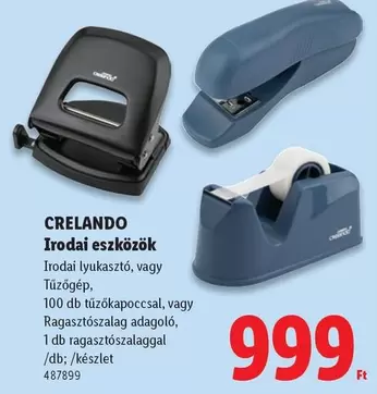 Irodai lyukasztó, vagy Tűzőgép, 100 db tűzőkapoccsal, vagy Ragasztószalag adagoló, 1 db ragasztószalaggal /db; /készlet 487899