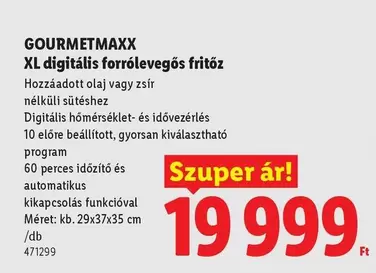 XL digitális forrólevegős fritőz