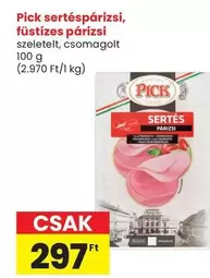sertéspárizsi, füstízés párizsi szeletelt, csomagolt