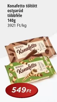 Konafetto töltött ostyarúd többféle