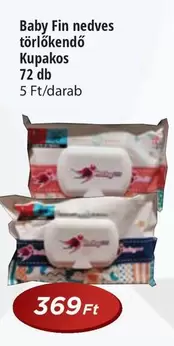 Baby Fin nedves törlőkendő Kupakos