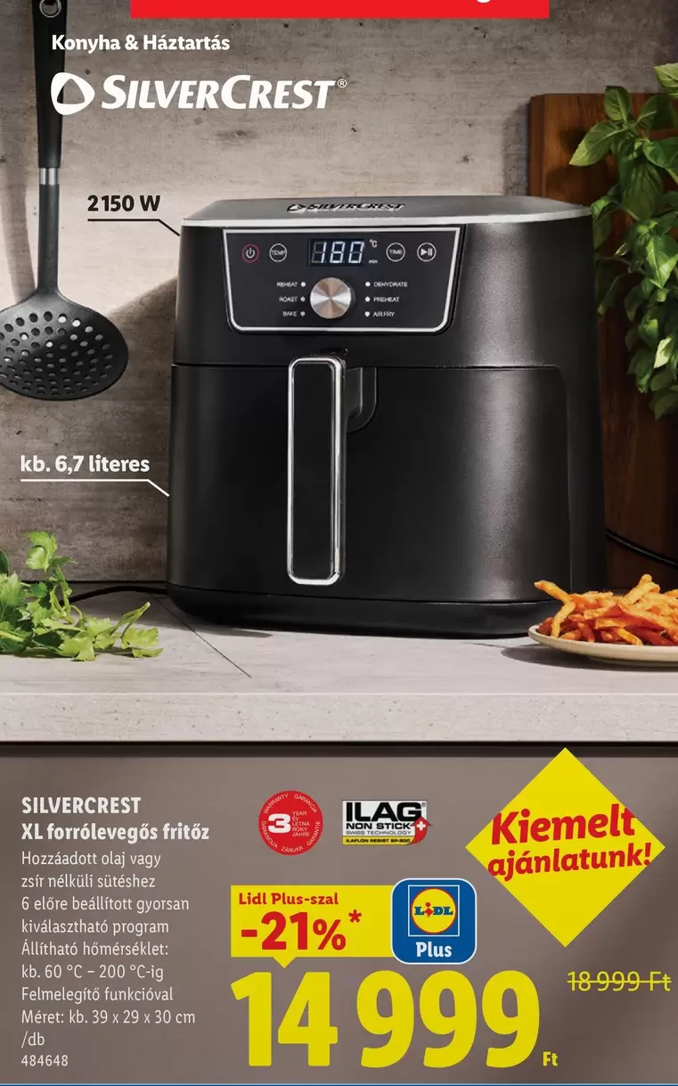 XL forrólevegős fritő