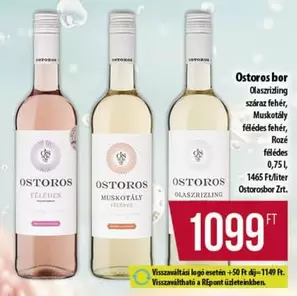 Ostoros bor Olaszrizling, Rosé, Muskotály