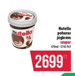 Nutella - poharas jégkrém