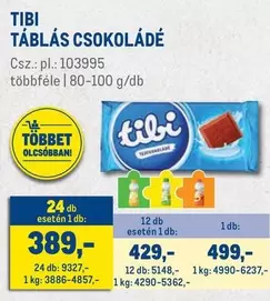 TIBI TÁBLÁS CSokoládé