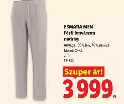 Férfi lenvászon nadrág