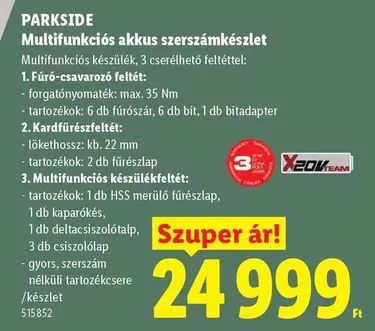 Multifunkciós akkus szerszámkészlet