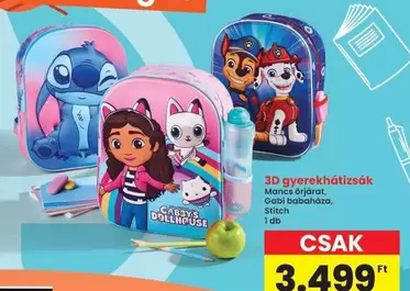 Stitch - 3D gyerek hátizsák