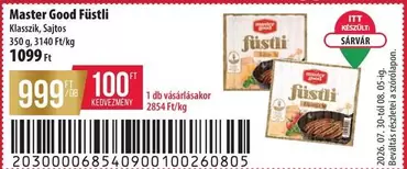 Master Good Füstli Klasszik, Sajtos
