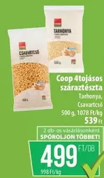 Coop 4tojásos száraztészta Tarhonya, Csavartcső