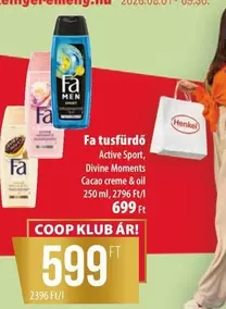 Fa tusfürdő Active Sport, Divine Moments, Cacao creme & oil