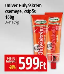 Univer Gulyáskrém csemege, csípős