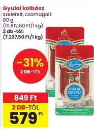 Gyulai kolbász szeletelt, csomagolt