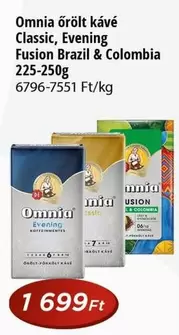 Omnia őrölt kávé Classic, Evening Fusion Brazil & Colombia 6796-7551