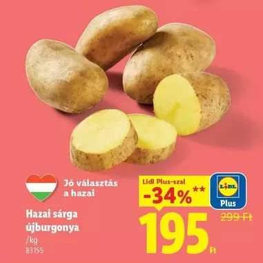 Hazai sárga újburgonya /kg