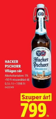 Hacker Pschorr Világos sör
