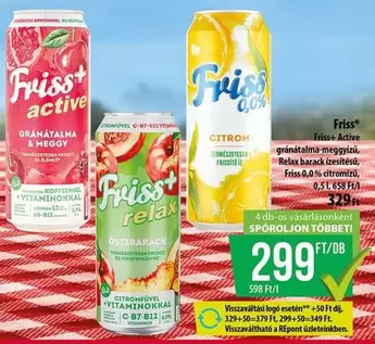 Friss+ Active Gránátalma-Meggy & Citrom