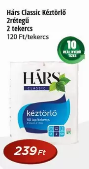 Hárs Classic Kéztörlő 2 rétegű