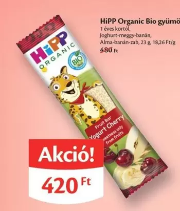 Organic Bio gyümölcsös joghurt-meggy-banán
