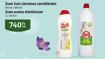 Zum citromos súrolókrém, Zum ecetes tisztítószer