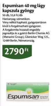 Espumisan 40 mg lágy kapszula gyöngy