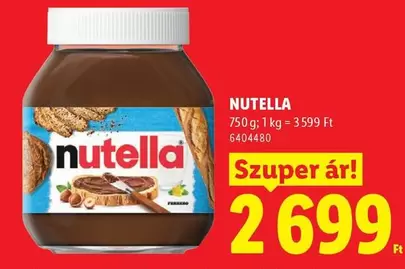 Nutella - NUTTELLA 750g; 1kg = 3.599 Ft 6404480